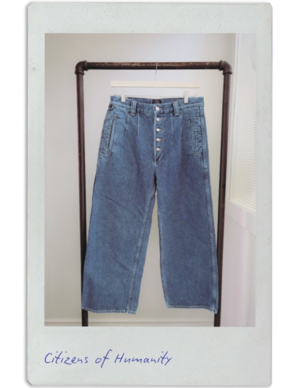citizens of humanity high rise wide leg button fly jeans